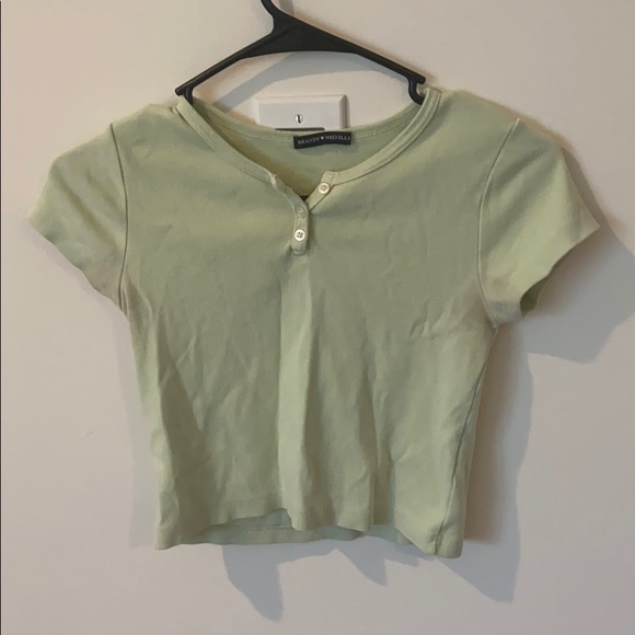 Brandy Melville Tops - Brandy Melville green crop tee